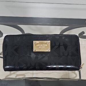 Michael Kors Black and Gold Logo Wallet